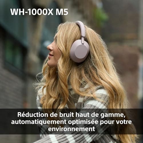 Sony WH-1000XM5 - Hard Case, Premium Wireless Noise Cancelling Headphones, Bluetooth, Clear Call Quality, Hi Res Audio, 30h Battery Life, Hard Case, iOS and Android - Pink - Image 7