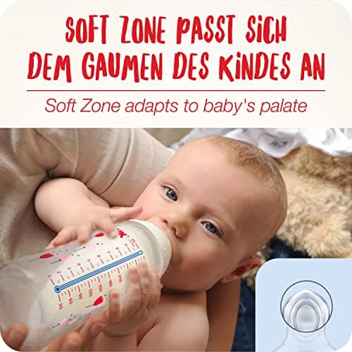 Nuk First Choice+ Baby Bottles 0-6 Months Temperature Control Anti-Colic 300 ml BPA Free Silicone Teat Pink Giraffe 10225265 Set of 3 - Image 7