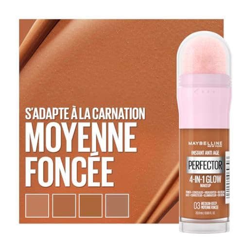 Maybelline New York 4-in-1 Illuminating Complexion Perfector - Base/Concealer/BB Cream/Highlighter - Instant Glow Perfector 4-in-1 Foundation - Shade : Medium Deep (03) - 20ml - Image 3