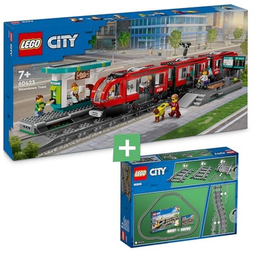 LEGO City Tram with Stop (60423): Rail Extension (60205) - Part of 2024 New Arrivals, Train with Station and Rails - Image 5