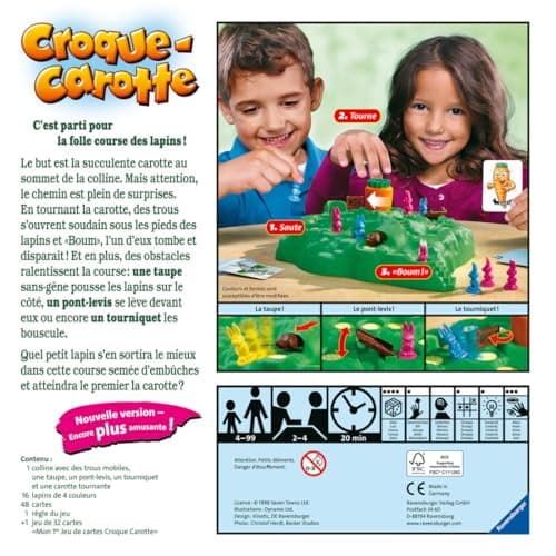 Ravensburger - Croque Carotte - Board Game - Children and Parents - Fun Course Game - Includes Exclusive Card Game - 2 to 4 Players from 4 Years Old - Unisex - 20948 - French Version - Image 4