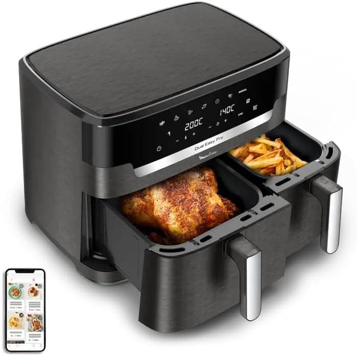 Moulinex Dual Easy Fry & Grill XXL Oil-free Fryer, 11 L Capacity, Synchronised Cooking, 7 Automatic Programs, Touch Screen, Air Fry EZ942HF0 - Image 4