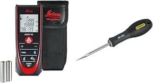 Leica DISTO D2 – Multifunctional Laser Rangefinder, with Bluetooth (Application Functionality) & Stanley 0-65-491 Punch Diameter 5 x 75 mm FatMax Range – Made in France