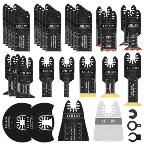 LEILUO 34 Pcs Oscillating Tool Accessories for Wood Nails Universal Fasteners with Storage Bag Compatible with DeWalt Makita Dremel and More - Image 2