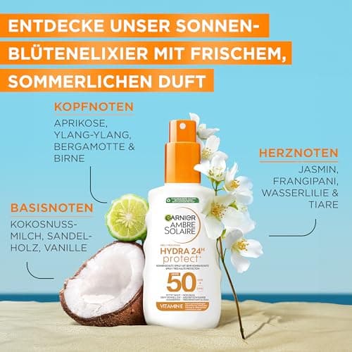 Garnier Ambre Solaire Hydra Protect+ 24h SPF 50 UVA and UVB Sun Protection Spray with Vitamin E 150ml - Image 7