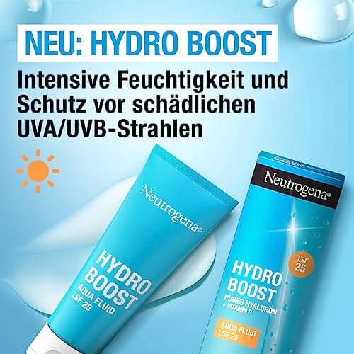 Neutrogena Hydro Boost Aqua Fluid SPF 25 Lightweight Face Cream with Hyaluronic Acid & Vitamin C Non-greasy Moisturizing Cream Face Care for Radiant Complexion 50ml - Image 4