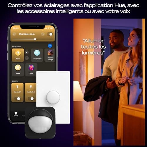Philips Hue Devote Connected LED Panel, White and Color Ambiance, Round 30 cm, 16.6 W, 2000 Lumens, White Frame for Indoor Lighting, Ceiling, Living Room, Kitchen, Hallway - Image 7