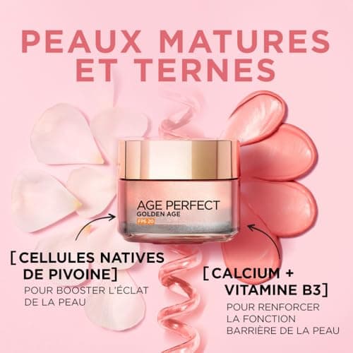 L'Oreal Paris Age Perfect Golden Age – SPF 20 Rose Re-Fortifying Care – Anti-Sagging & Radiance Day Cream – Enriched with Peony Native Cells and Calcium/Vitamin B3 – 50 ml - Image 5