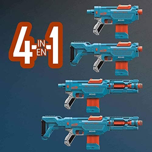 Nerf Elite 2.0 Echo CS-10 Blaster - 24 Official Nerf Darts, 10-Dart Clip, Removable Stock and Barrel Extension, 4 Tactical Rails, Multicolor, 2.6" x 27" x 12.5" - Image 6