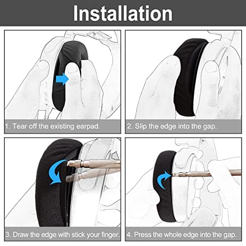 Yizhet 1 Pair 70mm Replacement Ear Pads Foam Ear Pads for Sony Philips JBL ATH (Diameter: 70mm, Black) - Image 6