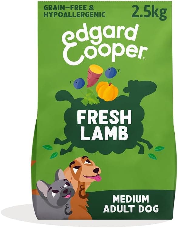 Edgard & Cooper Dry Dogs, Adults, (Fresh Lamb, 2.5 kg), Crunchy Dog, Fresh Meat and Natural Ingredients, Grain Free, Hypoallergenic, No Added Sugars - Image 1