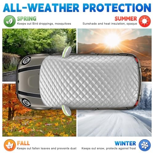 Half Exterior Car Cover for Renault Clio 2005-2025, Half Half Cover Waterproof Anti-Snow Anti-Ice Half Cover for Automobiles - Image 6