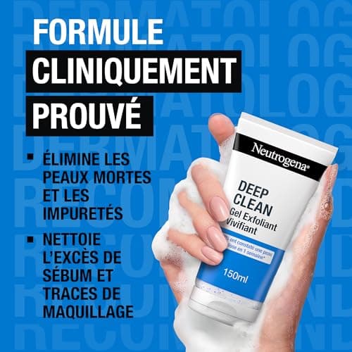 Neutrogena – Gel Exfoliant Vivifiant (tube de 150 ml) – Nettoyant visage pour une peau d'apparence saine – Soin visage pour une peau plus lisse après une semaine d'utilisation - Image 6