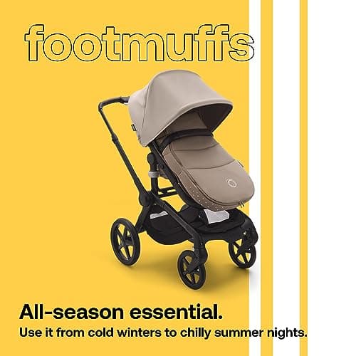 Bugaboo Footmuff - Essential Accessory for Pushchairs, Water and Weather Resistant, Comfortable for Toes, Warm and Breathable in Taupe Desert - Image 3