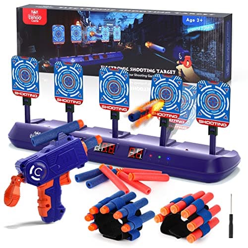 Lehoo Castle Nerf Shooting Target with Gun Toy, Electronic Target with 20 Darts, Outdoor Games for Children, Gift for Boys 3 4 5 6 7 8 Years Old - Image 2