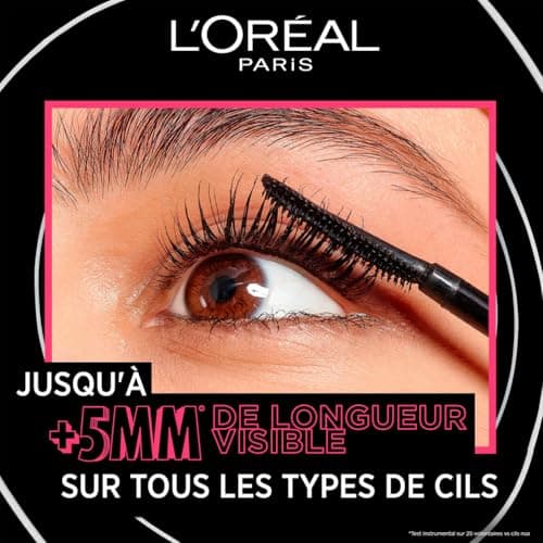 L'Oréal Paris - Mascara Volume and Length +5 mm - Without Package - Ceramic Infused - Telescopic Lift - Black - Image 3