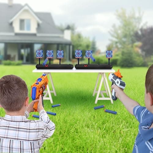 Electronic Nerf Target, Teenage Boy Gift 3-10 Years, Automatic Sports Shooting Target Game with Sound Effect, 20 Darts for Nerf Gun Toy Children Birthday Christmas Easter Gifts - Image 6