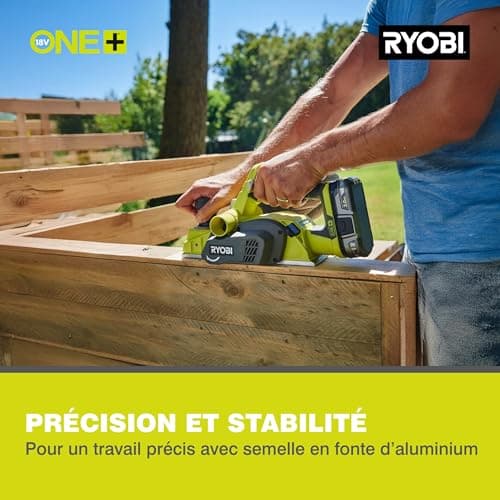 RYOBI - Electric Planer 82 mm 18V ONE+ - Heavy Duty Planing, Doors & Windows, Chamfers - Comes with 2 Tungsten Carbide Reversible Irons, 1 Guide, 1 Dust Bag - R18PL-0 - Image 7