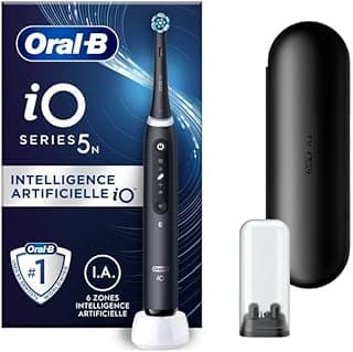 Oral-B Oral-B Brosse à dents Électrique Rechargeable iO 5N Noir, 1 Brosse à Dents Électrique 1 Tête Pochette, I 5 Pour Un Nettoyage Des Dents Efficace, Capteur de Pression, Gencives Protégées