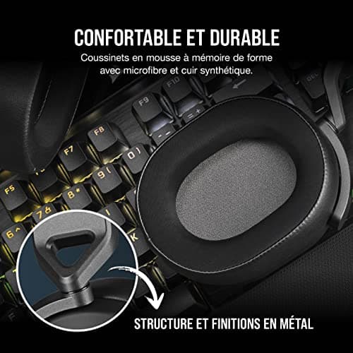 Corsair HS65 Surround Wired Gaming Headset - Dolby 7.1 Surround Sound - SonarWorks SoundID - Compatible iCUE - PC, Mac, PS5, PS4, Xbox, Nintendo Switch, Mobile - Carbon - Image 6