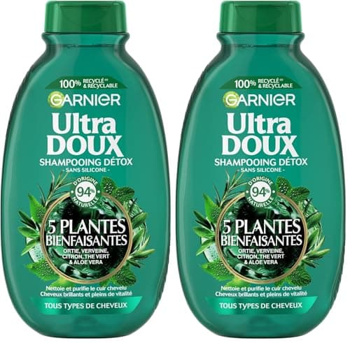 Garnier Ultra Doux Purifying Shampoo 5 Plants 300 ml (Pack of 2) - Image 2
