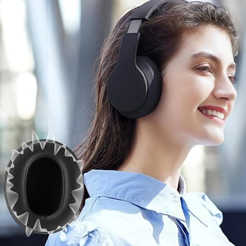 1 Pair of Ear Pads for Sony WH-XB900N, WH-CH710N, WH-CH720N, WH-RF400, MDR-RF895RK Over-Ear Headphones with Phonic Insulation Foam (Protein Leather - Black) - Image 7