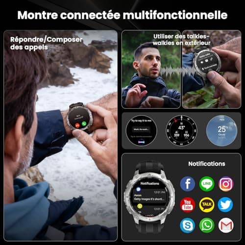 KOSPET Tank T4 Men's Smartwatch, Stainless Steel, GPS & Offline Maps, Waterproof 10ATM (45M Diving), 50 Day Battery, Bluetooth Calls, 24/7 Health Monitoring, Android and iOS (Silver) - Image 7