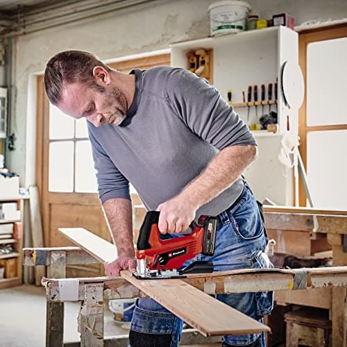 Einhell Cordless Jigsaw TC-JS 18 Li Kit - Power X-Change (18V, 3 wood blades and 2 metal blades included) Comes with 2.5Ah Battery and Charger - Image 6