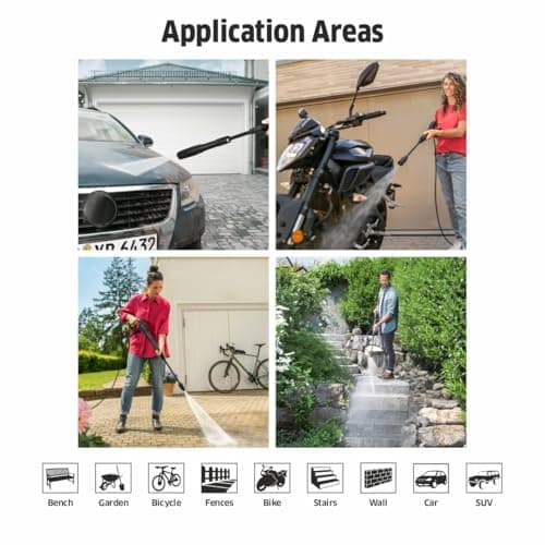 Kärcher K 5 Classic Pressure Washer, Pressure: Max. 145 Bar, Flow Rate: 500 l/h, Surface Area: 40 m²/h, Water Filter, Weight: 5.6 kg, Hose and High Pressure Gun, Rotabuse, Lance - Image 7