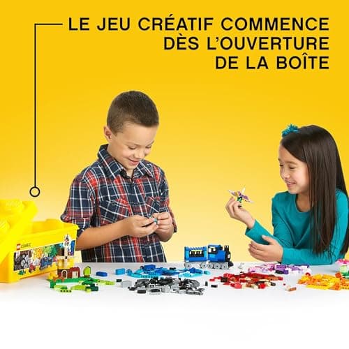 LEGO 10696 Classic La Boîte de Briques Créatives, Jouet et Ensemble de Rangement avec Briques, Roues, Fenêtres, Idée Cadeau Anniversaire, Enfants 4 Ans - Image 4