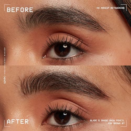 NYX Professional Makeup - Crayon à Sourcils - Mine Fine et Mine Plate - Formule Sans Bavure et Sans Transfert - Tenue Longue Durée 16H - Formule Vegan - Blade & Shade - Teinte : Ash Brown - Image 5