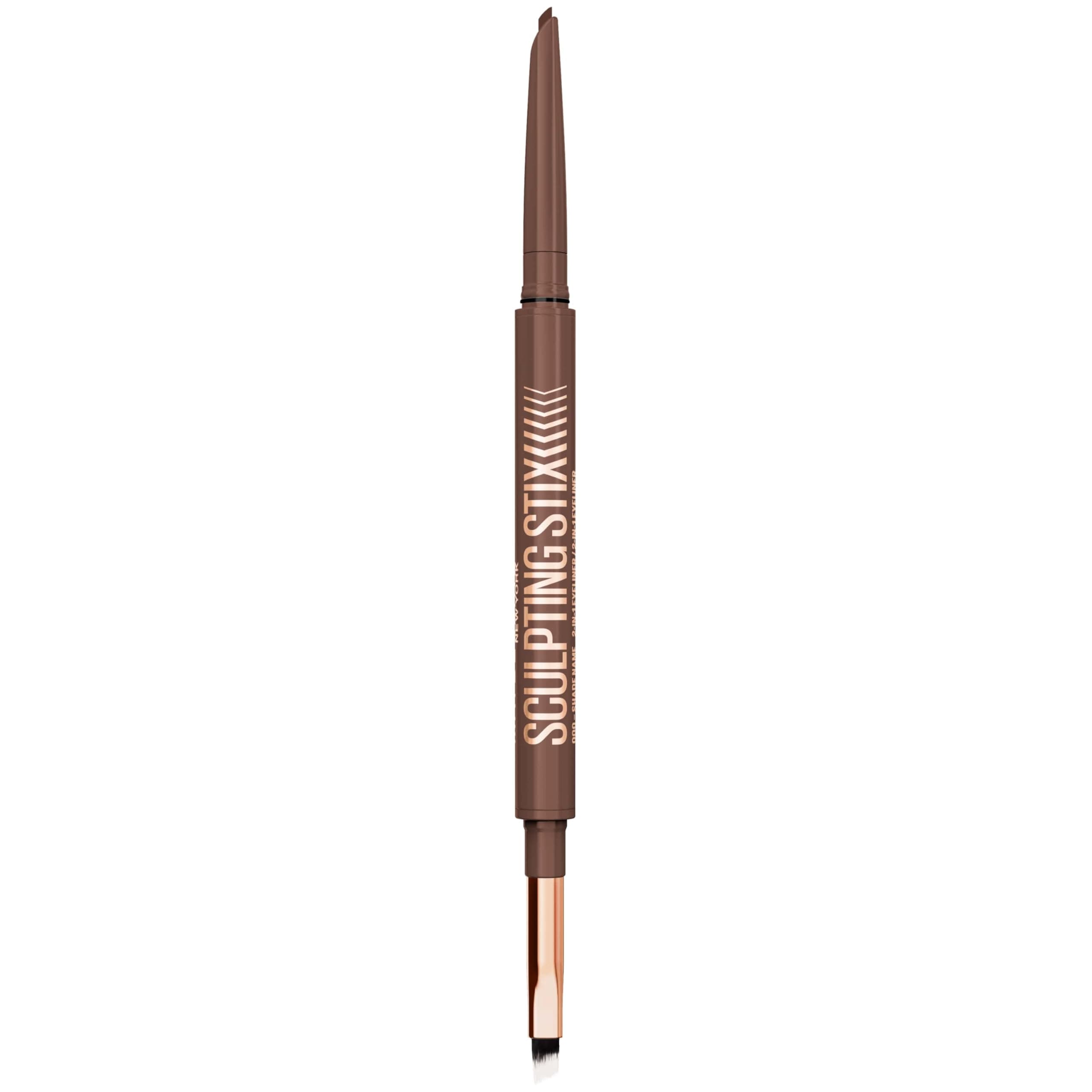 Maybelline New York - Eyeliner 2-en-1 - Avec Pinceau Biseauté et Pointe Précise 1,5 mm - Résistant à la Transpiration - Tenue Longue Durée 24H - Sculpting Stix - Teinte : 014 Mocha Contour - Image 9