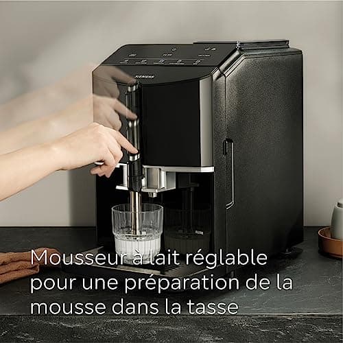 SIEMENS, fully automatic coffee machine, EQ300, ceramDrive, milkPerfect, oneTouch function, piano black, TF301E19 - Image 4