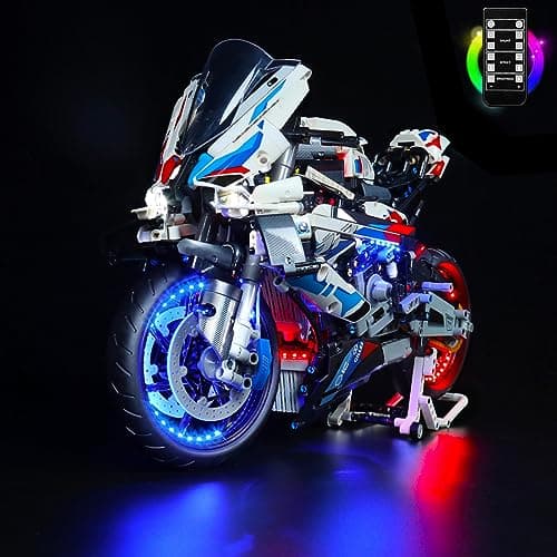 Remote Lighting Kit Compatible with Lego 42130 Technic BMW M 1000 RR Motorcycle Building Kit (No Model), DIY Motorcycle Lighting Kit, Decorative Lighting for 42130 Creative Gift - Image 2