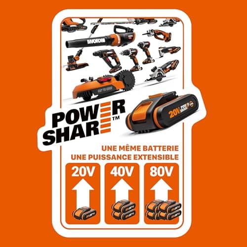 WORX 20V WX526.9 Cordless Circular Saw, 165 mm Blade, Up to 55 mm, Bevel 0-50°, Ideal for Clean Cuts in Wood, Compact and Lightweight, No Battery or Charger - Image 3