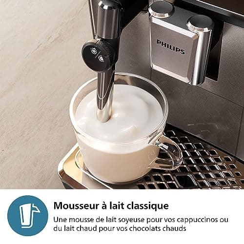 Philips Espresso Grinder Series 3300-5 Beverages, Colorful Touch Screen, Classic Milk Frother, SilentBrew, 100% Ceramic Grinder, Coffee Machine Black Chrome (EP3326/90) - Image 6
