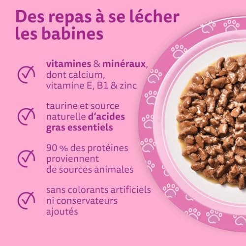 WHISKAS Junior Kitten Meal, Cat Bag, Pack of 84 85g Fresh Sachets, 4 Varieties in Sauce, Complete and Balanced Wet Kitten Food - Image 6