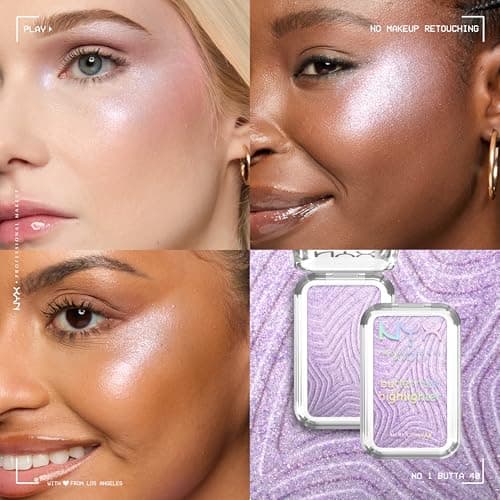 NYX PROFESSIONAL MAKEUP - Highlighter Powder - Enriched with Mango Butter, Almond Butter & Shea Butter - Melting Texture - Vegan Formula - Buttermelt Highlighter - Shade No.1 Butta - Image 5