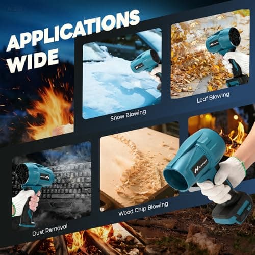 Multifunctional Battery Blower, Compatible with Makita 18V, 32000 RPM, Powerful Cordless Mini Blower, Pressure 500 g, for Removing Leaves, Snow, Dust (without Battery) - Image 7