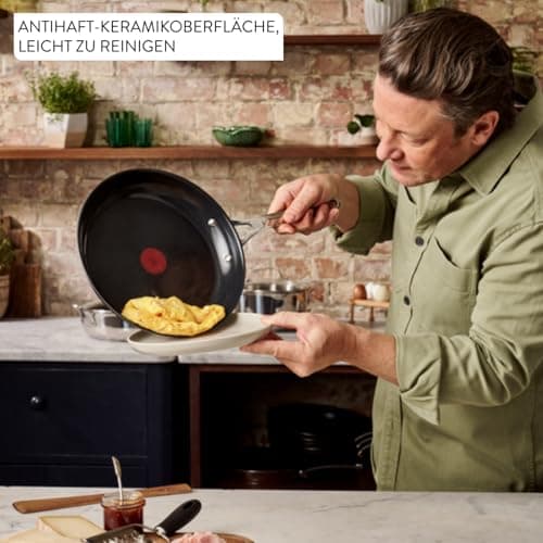 Jamie Oliver by Tefal Direct Cook, Frying Pans 24/28 cm, Ceramic Non-Stick Coating, H880S334 - Image 4