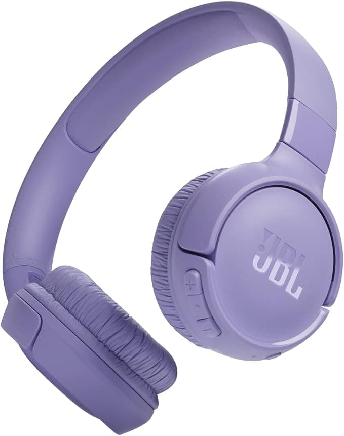 JBL Tune 520BT Wireless Headphones, Lightweight and Comfortable, Bluetooth 5.3, Battery Life Up to 57 Hours, Fast Charging, JBL Pure Bass Sound, Purple
