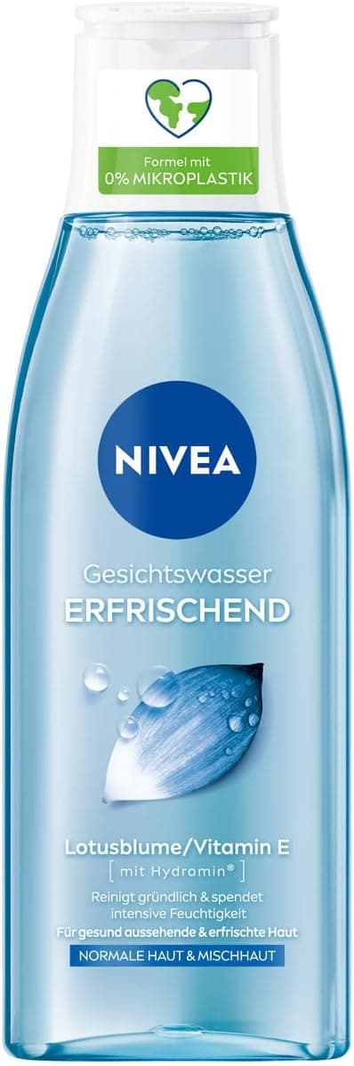 NIVEA Tonique rafraîchissant pour le visage pour peaux normales et mixtes, tonique végétalien pour le visage avec vitamine E, nettoie et rafraîchit la peau, hydrate intensément la peau, 200 ml - Image 1