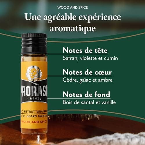 Proraso | Huile chaude pour la barbe Wood & Spice (4 flacons de 17 ml) – Traitement nourrissant intensif pour barbe longue et hirsute – Fabriquée en Italie - Image 4