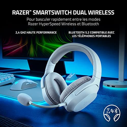 Razer Barracuda X - Multiplatform Wireless Gaming Headset (SmartSwitch Dual Wireless, Ergonomic Design, Triforce 40mm, Cardioid Microphone, 50H Battery, USB-C) Mercury White - Image 4