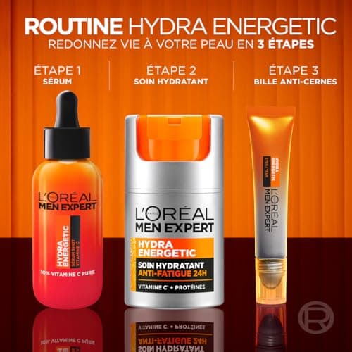 L'Oréal Men Expert - 24H Anti-Fatigue Moisturizing Cream for Men - 5 Actions - Hydra Energetic - 50 ml - Image 7