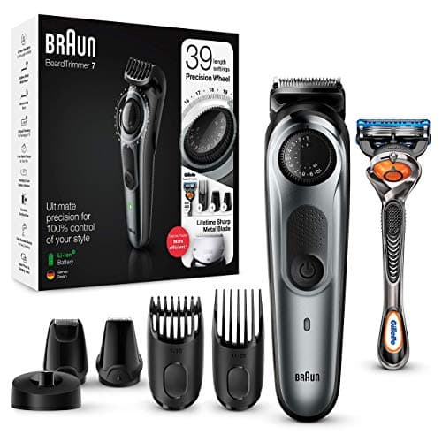 Braun BT7240 7 Men's Electric Hair and Beard Trimmer, Black/Metallic Silver, Sharp and Wear-resistant Blades, 39 Length Settings, BT7240 - Image 3