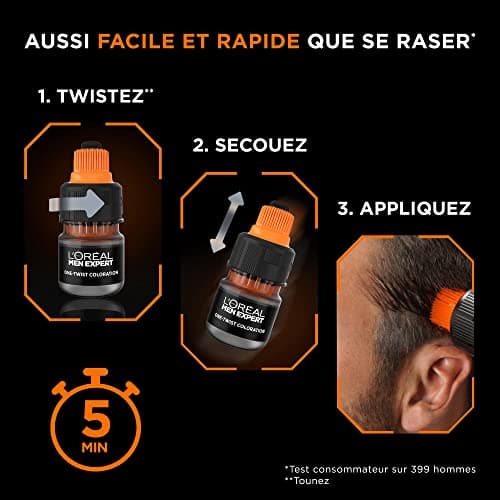 L'Oréal Paris Men Expert - Coloration pour Homme - One Twist Coloration - Teinte : Châtain Moyen (04) - Image 7