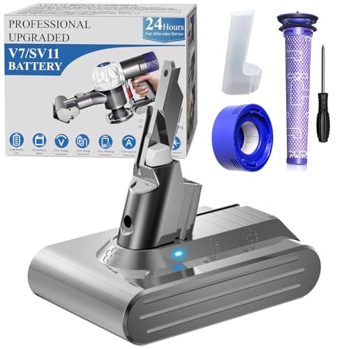 DTK Battery for Dyson V7 Battery SV11 Compatible with Dyson V7 Animal/Absolute/Fluffy/Motorhead/Trigger/HEPA with 2 Filters - Image 2