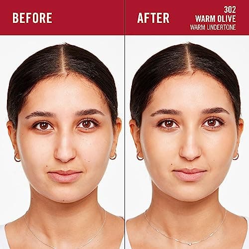 Rimmel London Lasting Finish Up to 35h, 302 Warm Olive, Foundation, Longwear, Moisturizing, Vegan Formula, Full Coverage, 30 ml - Image 4