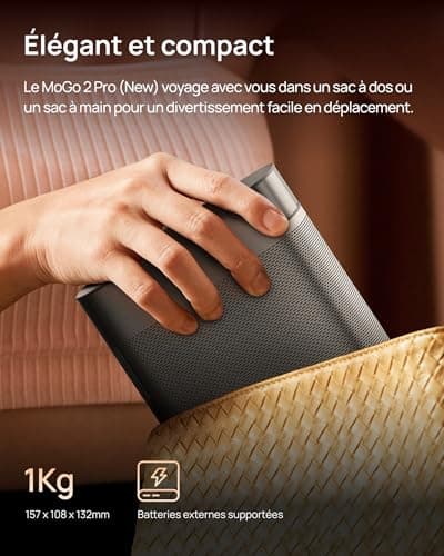 XGIMI MoGo 2 Pro (New) 1080P Portable Video Projector, Compatible with Google TV & Netflix, 430 Lumens ISO, 2X8W Speakers, Compatible with 4K, Autofocus, Smart Eye Protection - Image 7